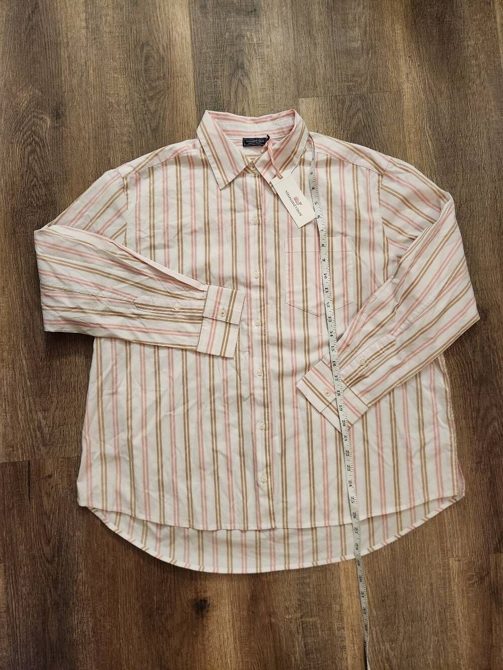 NWT Vineyard Vines womens Eleanor stripe button up shirt woven poplin size med